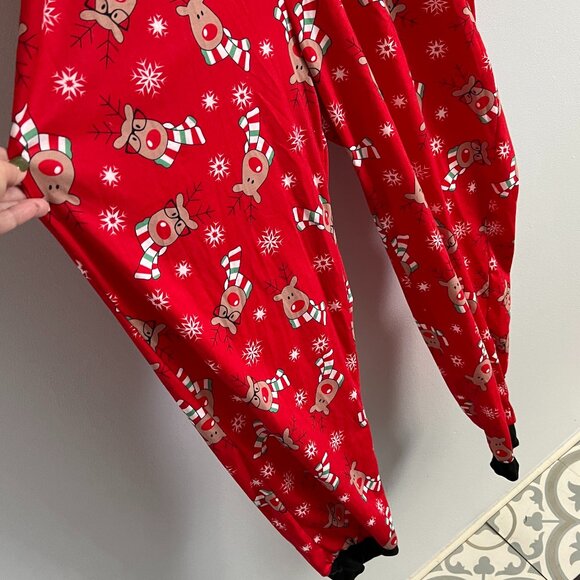 Matching Family Pajamas Reindeer Antler Zipper Onesie RED SZ XL / MOM - Picture 6 of 13